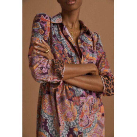 Pilcro Paisley Button Down Dress - XL - Picture 3 of 11